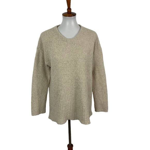 J Jill Sweater Small Cream Soft Knit Cozy Minimalist Corewear - Picture 1 of 5